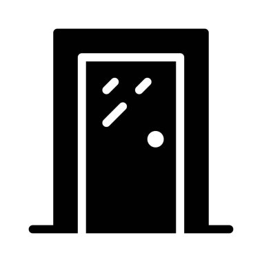 Cam kapı simgesi, vektör illüstrasyonu