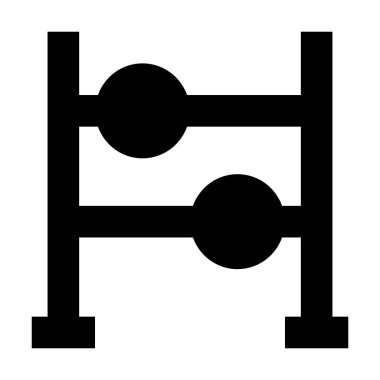  Matematik Abaküs Okulu simgesi, vektör illüstrasyonu