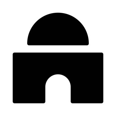  Temple City simgesi, vektör illüstrasyonu 