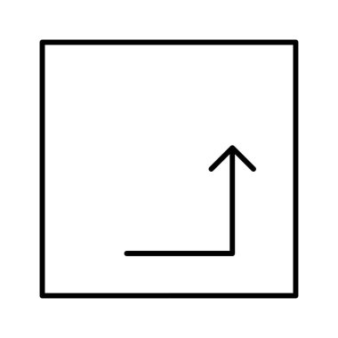 Köşedeki Sağ Ok simgesi, vektör