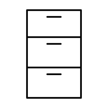 Çekmeceler Mobilya ikonu, vektör illüstrasyonu