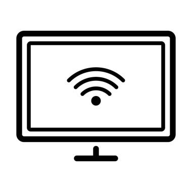 Beyaz arkaplanda Wifi simgesi, vektör illüstrasyonu