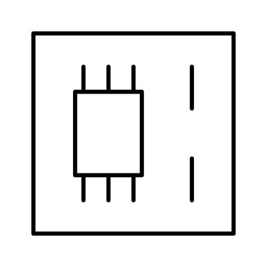 Ana Çip Elektronik simgesi, vektör illüstrasyonu