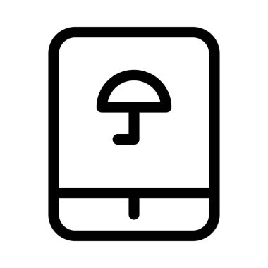 Tablet Şemsiye Güvenlik simgesi, vektör illüstrasyonu