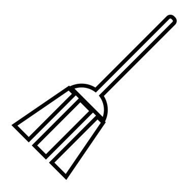 Süpürge simgesi, vektör illüstrasyonu