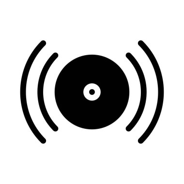 Beyaz arkaplanda alarm simgesi, vektör illüstrasyonu