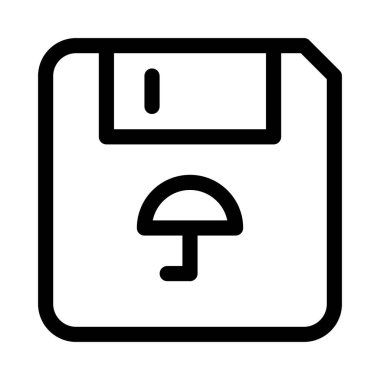 Disket Şemsiye simgesi, vektör illüstrasyonu