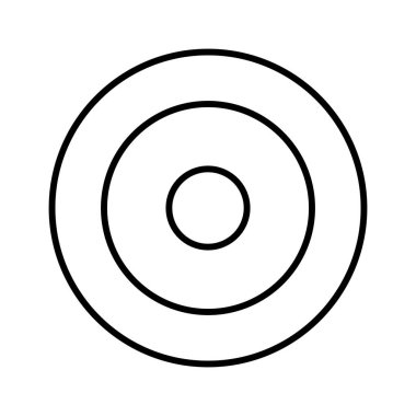 Beyaz arkaplanda hedef simgesi, vektör illüstrasyonu