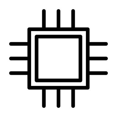 Ana Çip Elektronik simgesi, vektör illüstrasyonu