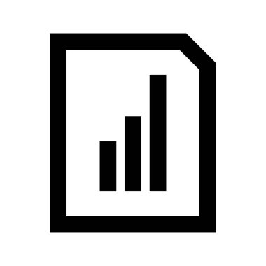 Beyaz arkaplan üzerindeki belge simgesi, vektör illüstrasyonu