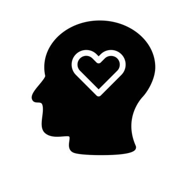 Inlove Head simgesi, vektör illüstrasyonu