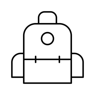 okul çantası simgesi, vektör illüstrasyonu
