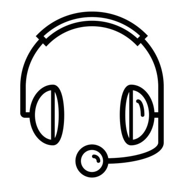Beyaz arkaplanda kulaklık simgesi, vektör illüstrasyonu