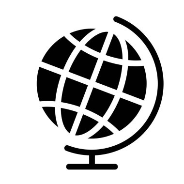 Dünya çapında lojistik kavramı, beyaz arkaplanda Globe simgesi, vektör illüstrasyonu