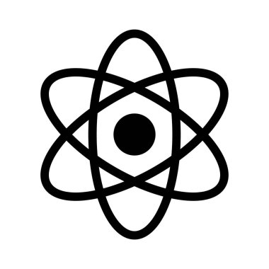 Nükleer Atom simgesi, vektör illüstrasyonu