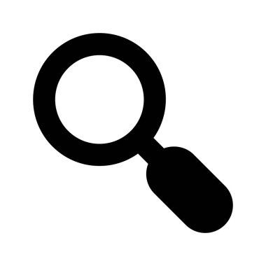 Beyaz arkaplan, vektör illüstrasyonunda Büyütücü Cam Arama Yakınlaştırma Arayüzü simgesi