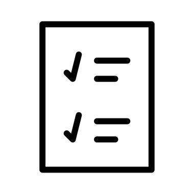 Beyaz arkaplan üzerindeki kontrol listesi simgesi, vektör illüstrasyonu