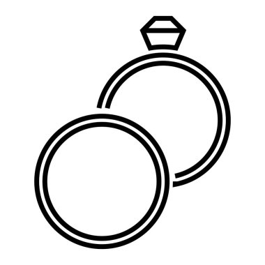 Düğün Halkaları simgesi, vektör illüstrasyonu 
