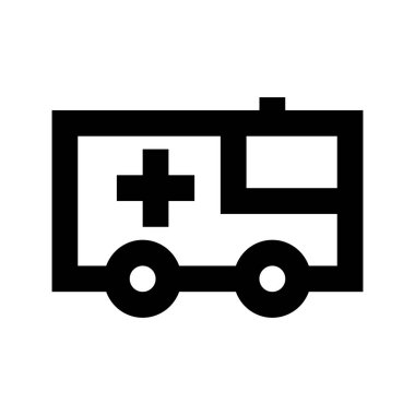 ambulans araba simgesi, vektör illüstrasyonu