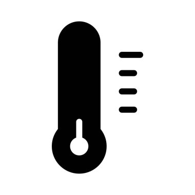 Beyaz arkaplanda termometre simgesi, vektör illüstrasyonu