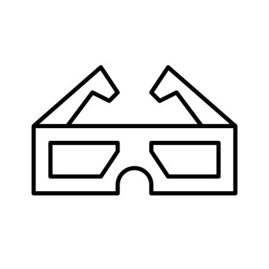 Sinema Gözlüğü simgesi, vektör illüstrasyonu