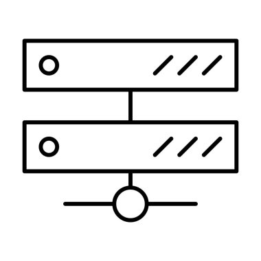 Sunucu Çalışma Ofisi İş simgesi, vektör illüstrasyonu