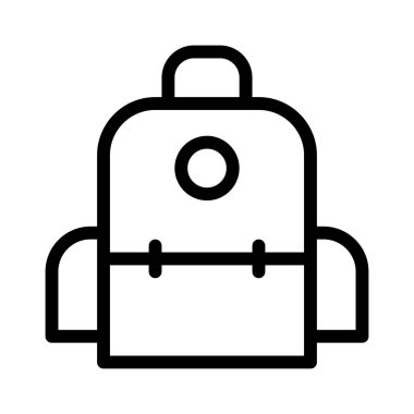 okul çantası simgesi, vektör illüstrasyonu