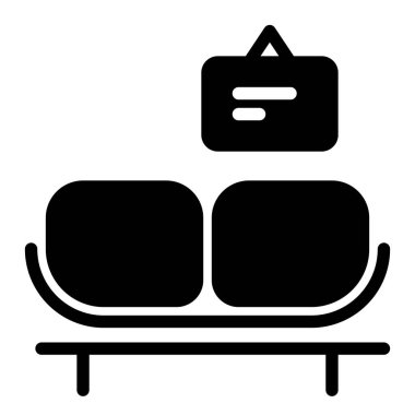 Bekleme Odası simgesi, vektör çizimi  