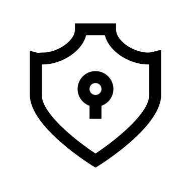 Beyaz arkaplanda Kalkan Kilidi simgesi, vektör illüstrasyonu