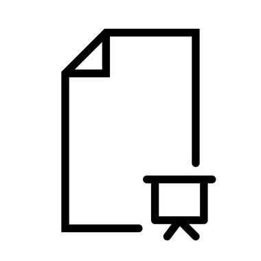 Beyaz arkaplan üzerindeki belge simgesi, vektör illüstrasyonu