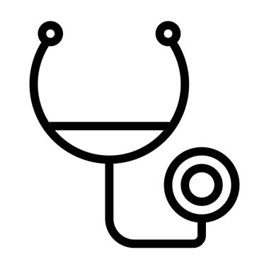 Beyaz arkaplanda steteskop simgesi, vektör illüstrasyonu