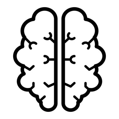 Beyin simgesi, vektör illüstrasyonu