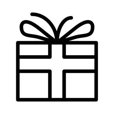 Beyaz arkaplanda hediye simgesi, vektör illüstrasyonu