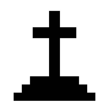 Mezarlık simgesi, vektör illüstrasyonu