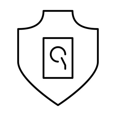 Beyaz arkaplanda Disk Kalkanı simgesi, vektör illüstrasyonu