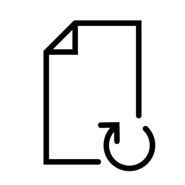 Beyaz arkaplan üzerindeki belge simgesi, vektör illüstrasyonu