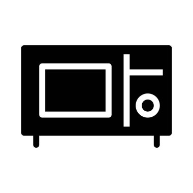 Mikrodalga simgesi, vektör illüstrasyonu