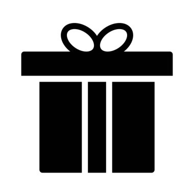 Beyaz arkaplanda hediye simgesi, vektör illüstrasyonu