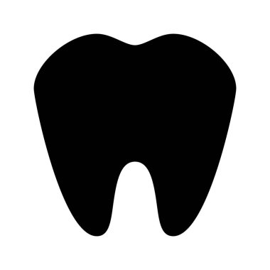 Beyaz arkaplanda diş simgesi, vektör illüstrasyonu