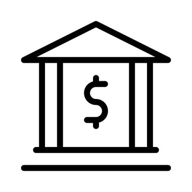   Amerikan Merkez Bankası ikonu, vektör illüstrasyonu