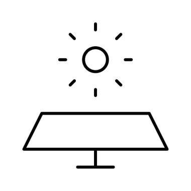 Güneş enerjisi simgesi, vektör illüstrasyonu