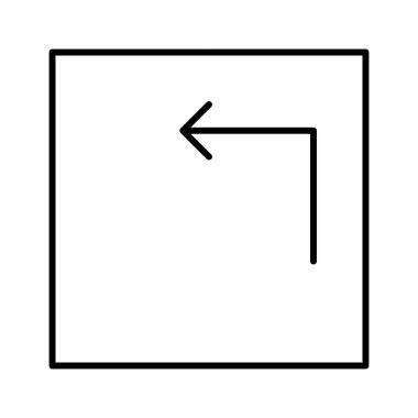 Köşeden Yukarı Sol Ok simgesi, vektör