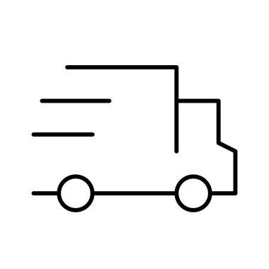 Lojistik, kamyon simgesi, vektör 