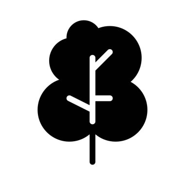  Beyaz arkaplanda ağaç simgesi, vektör illüstrasyonu