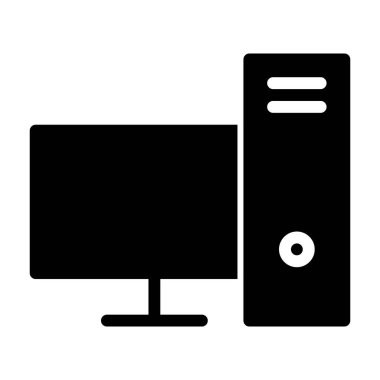 Bilgisayar Çalışma İstasyonu simgesi, vektör