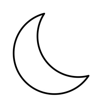 Beyaz arkaplanda ay simgesi, vektör illüstrasyonu