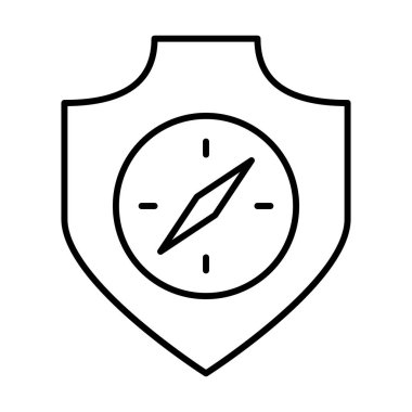 Beyaz arkaplanda pusula konumu simgesi, vektör illüstrasyonu