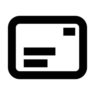 Kartpostal simgesi, vektör illüstrasyonu   