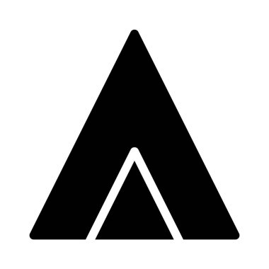 Beyaz arkaplanda çadır simgesi, vektör illüstrasyonu 