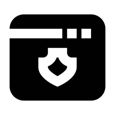 Beyaz arkaplanda Yazılım Kalkanı simgesi, vektör illüstrasyonu